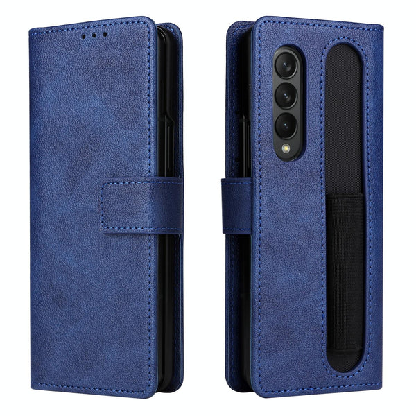 For Samsung Galaxy Z Fold4 5G Leather Flip Case With Pen Slot Royal Blue Cases Covers & Skins