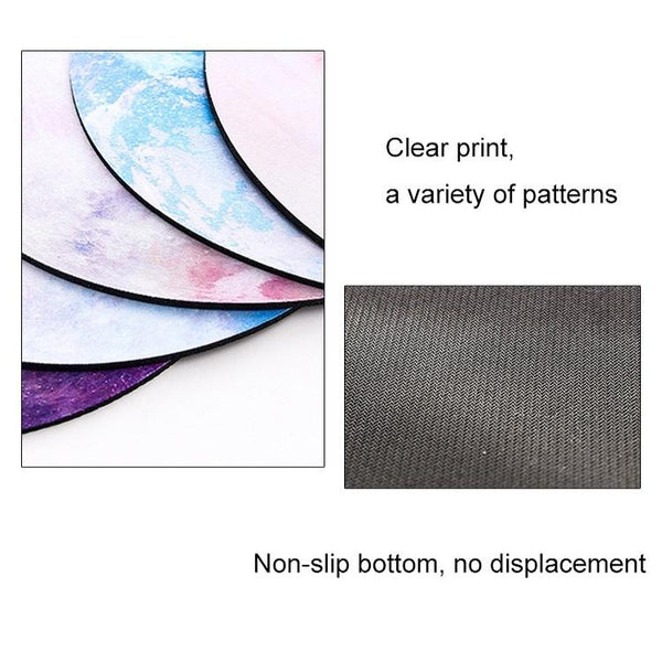 5 Piece Round Rubber Mouse Pad Set Mars Mouse Pads & Wrist Rests