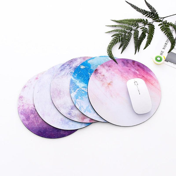 5 Piece Round Rubber Mouse Pad Set Mars Mouse Pads & Wrist Rests