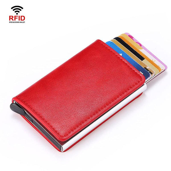 Automatic Rfid Blocking Card Holder With Coin Pocket Carbon Fiber Wallets