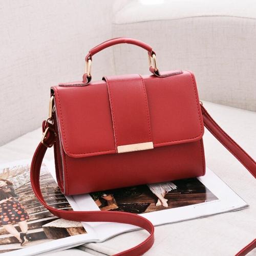 Women Small Leather Shoulder Bag Flap Crossbody Messenger Red Women's Bags & Handbags