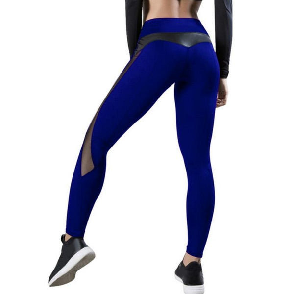 Seamless Mesh Leggings Women Push Up Fitness Pants Gym Running Size Royal Blue Women Leggings