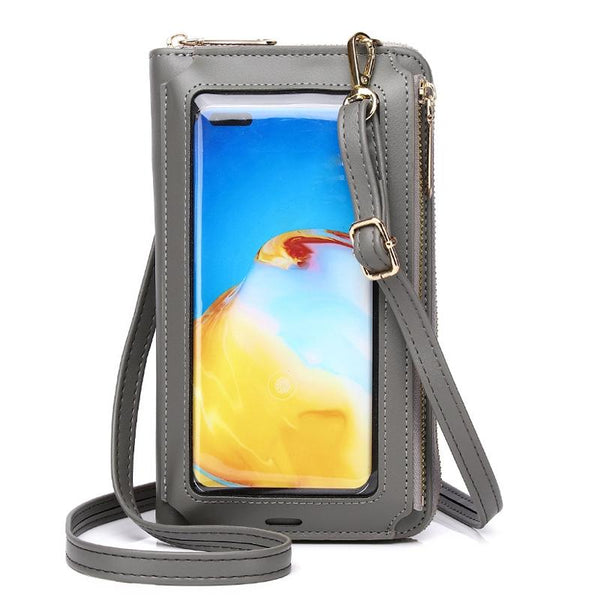 Touch Screen Cross Body Phone Bag Large Capacity Black Bags