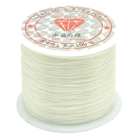 2 Pack 50M 0.5Mm Elastic Cord For Jewelry Making White Jewellery Cord & Wire
