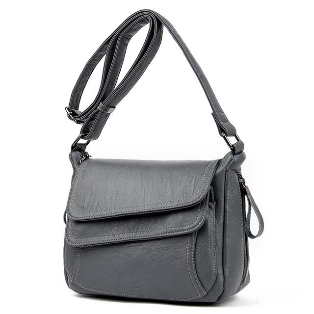 Stylish Leather Shoulder Bag For Summer Gray Women's Bags & Handbags