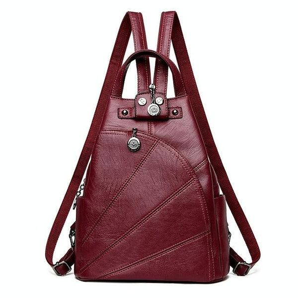 Women Leather Backpack Secure & Stylish Wine Red Women Backpacks