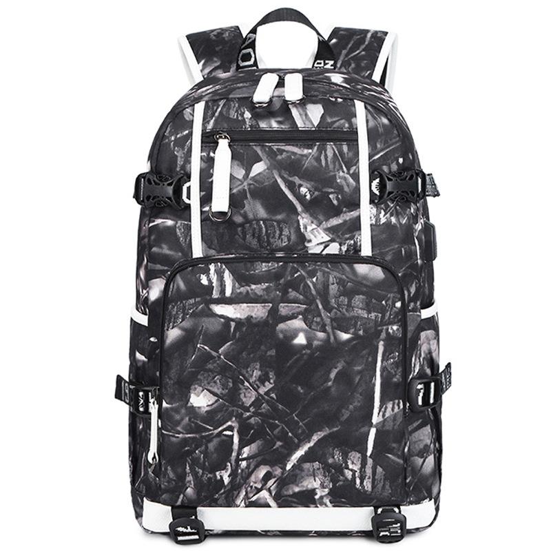 Student Waterproof Printed Backpack Black Skin Backpacks & Bags