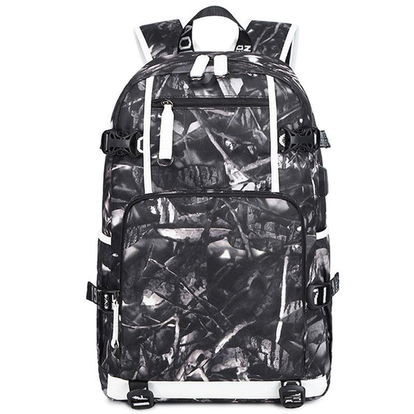 Student Waterproof Printed Backpack Black Skin Backpacks & Bags