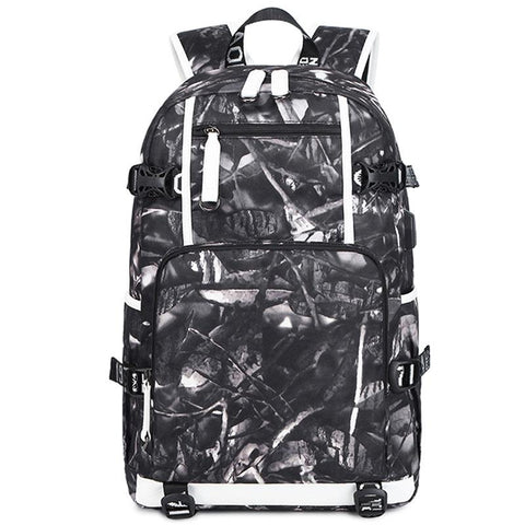 Student Waterproof Printed Backpack Black Skin Backpacks & Bags