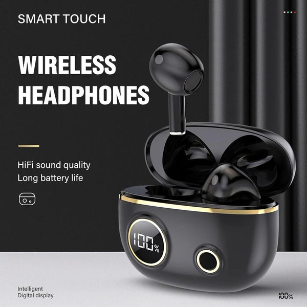 Waterproof 9D Stereo Bluetooth Earphones With Charging Case Red Earbuds