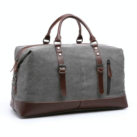 Men Leather Duffel Bag For Carry On Travel Gray Duffle Bags