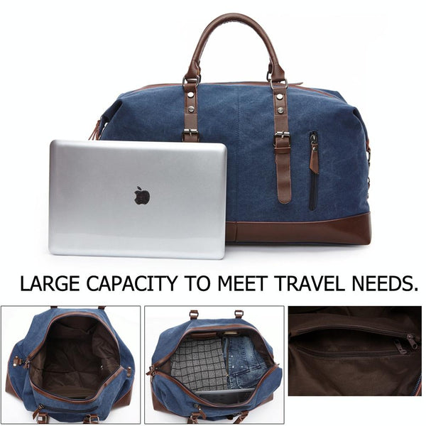 Men Leather Duffel Bag For Carry On Travel Gray Duffle Bags