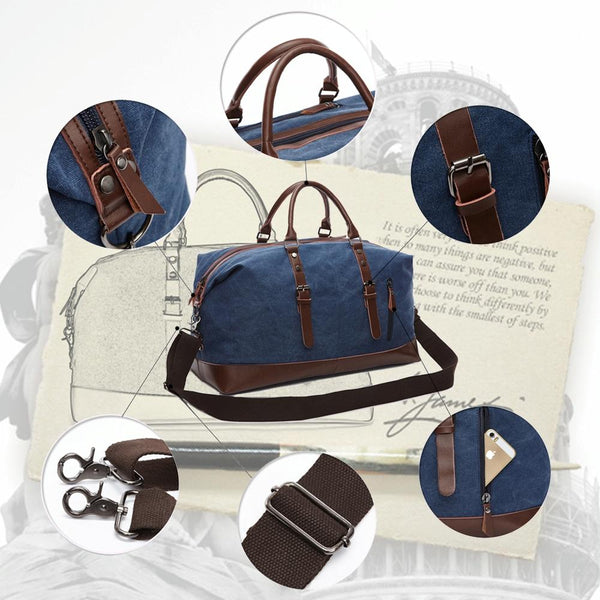Men Leather Duffel Bag For Carry On Travel Gray Duffle Bags