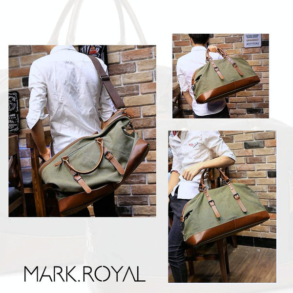 Men Leather Duffel Bag For Carry On Travel Gray Duffle Bags