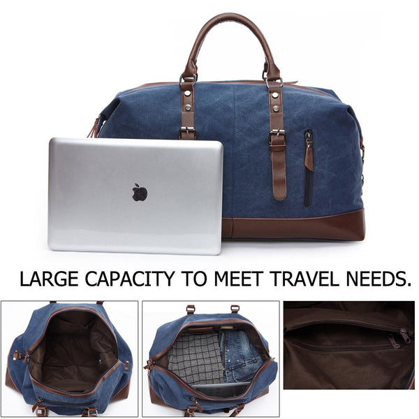 Men Leather Duffel Bag For Carry On Travel Gray Duffle Bags