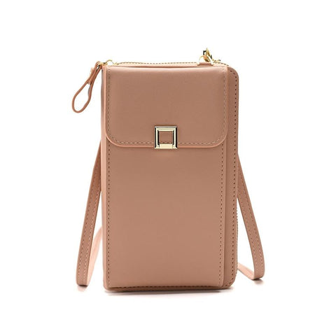 Women Cross Body Phone Purse With Long Strap Apricot Women's Bags & Handbags