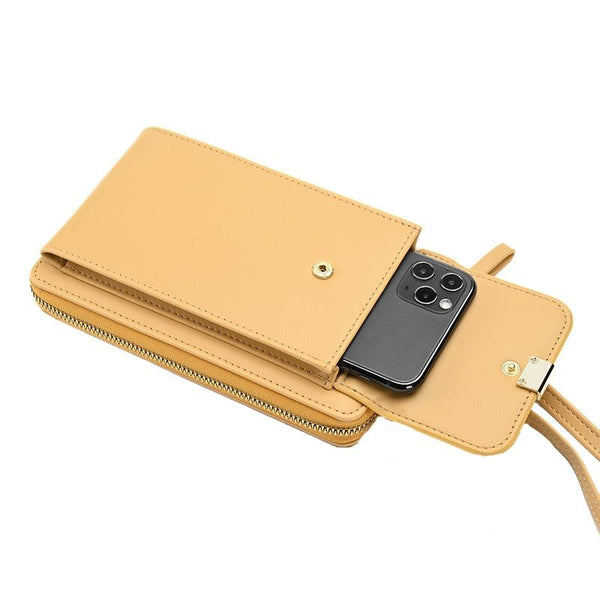 Women Cross Body Phone Purse With Long Strap Apricot Women's Bags & Handbags