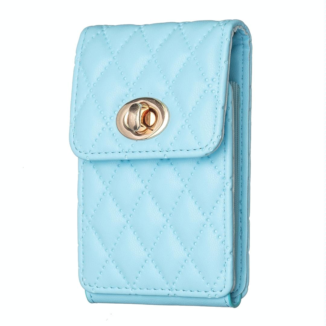 Vertical Card Bag With Metal Buckle For Mobile Phones Blue Other Mobile Accessories