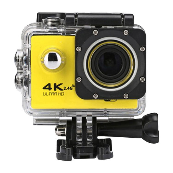 Waterproof 4K Action Camera For Cycling And Diving_Yellow Digital Cameras
