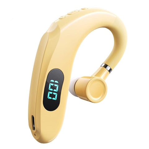 Q20 Bluetooth 5.2 Business Digital Display Sports Earhook Stereo Earphone Yellow Earbuds