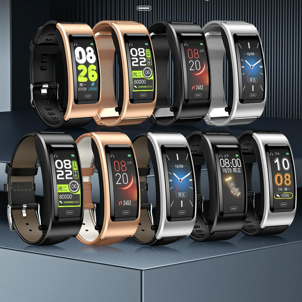 Bluetooth Sleep Heart Monitor Bracelet B7 Gold + Steel Chain Smart Watches