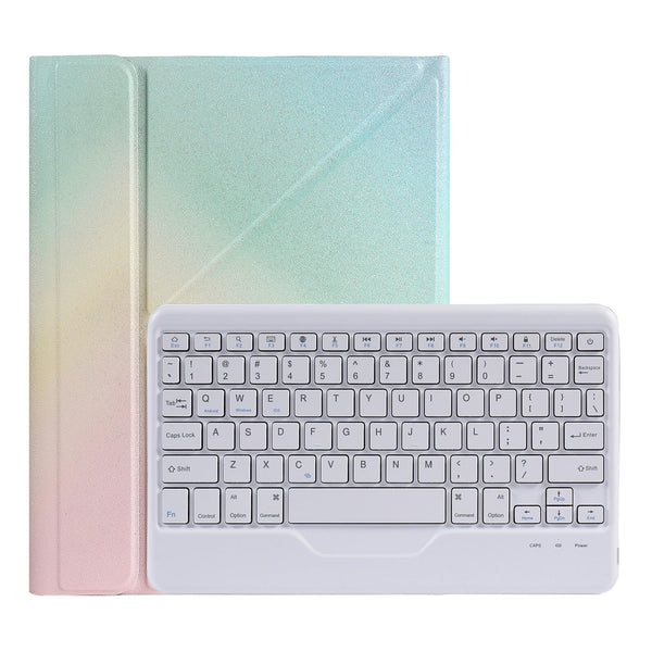 Bluetooth Keyboard Leather Case For Ipad 9.7 With Triangle Holder & Pen Slot Gradient Pink Keyboards