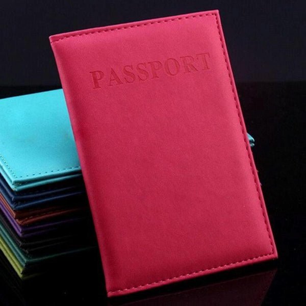 Travel Passport Cover Faux Leather Holder Purple Travel Wallets