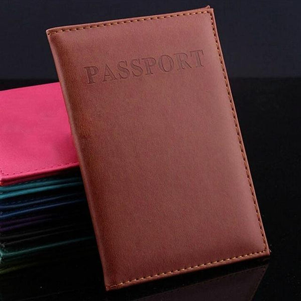 Travel Passport Cover Faux Leather Holder Purple Travel Wallets