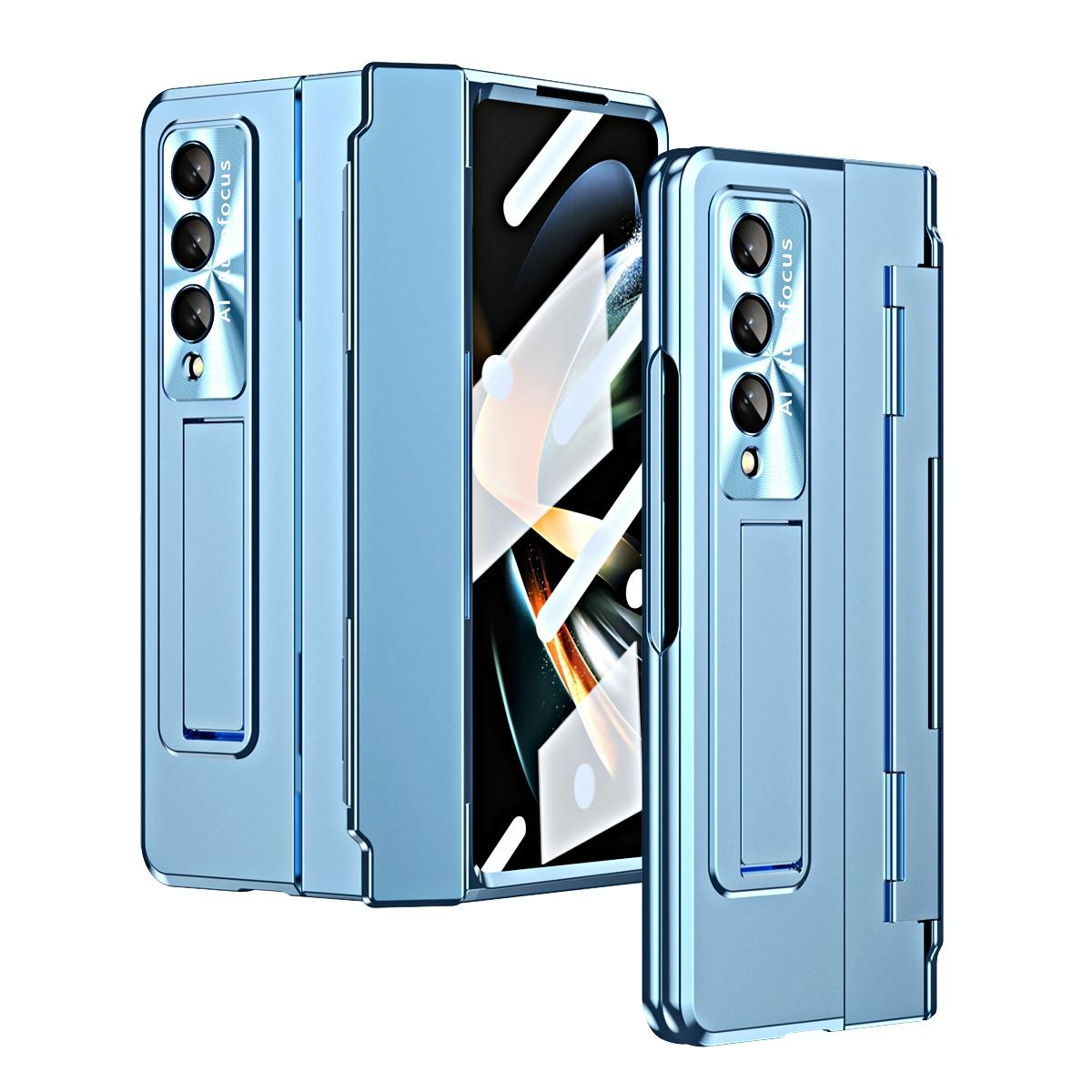 For Samsung Galaxy Z Fold4 5G Folding Case With Integrated Hinge Blue Cases Covers & Skins