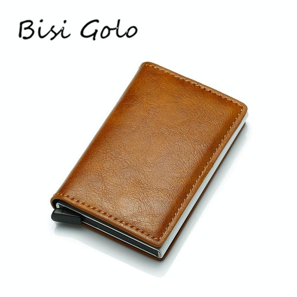 Anti Magnetic Rfid Leather Metal Wallet Universal Fit Red Wallets