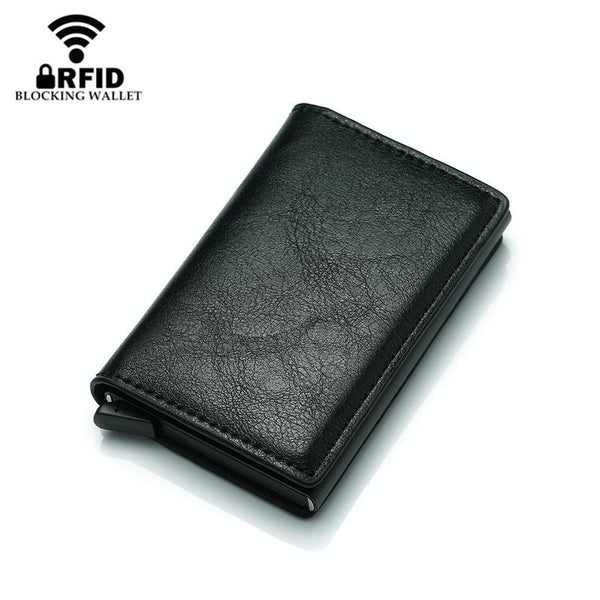 Anti Magnetic Rfid Leather Metal Wallet Universal Fit Red Wallets