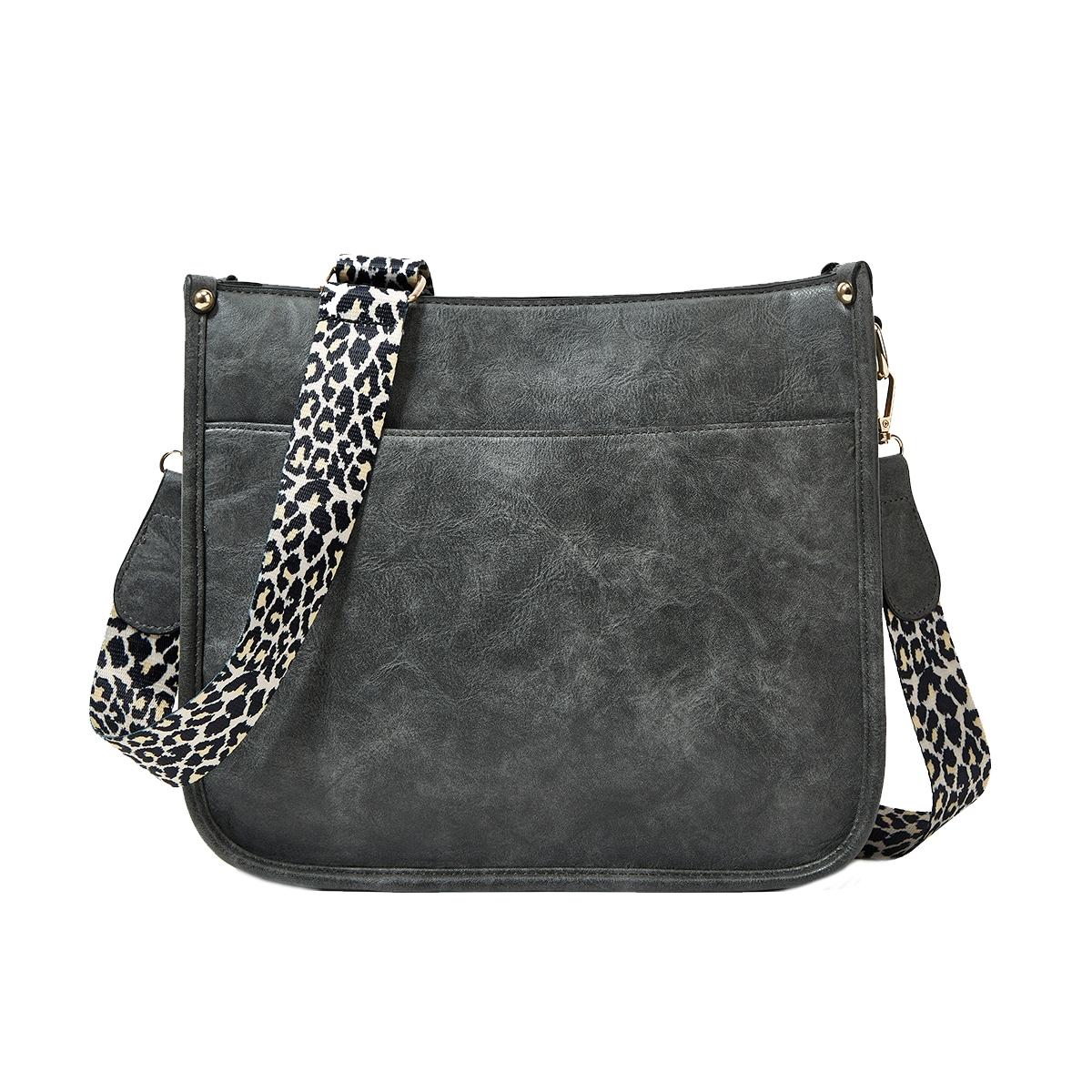 Leopard Print Waterproof Crossbody Tote Bag Grey Women's Bags & Handbags