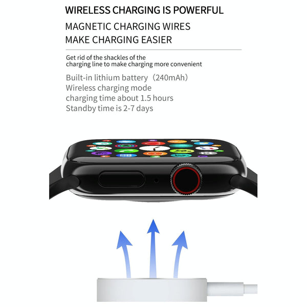 1.75 Inch Full Screen Ip67 Waterproof Smartwatch With Sleep Heart Rate & Bt Call Blue Smart Watches