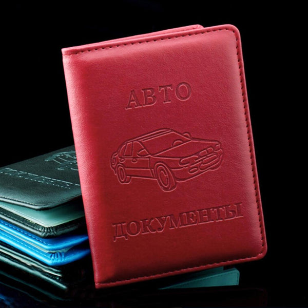 Stylish Pu Leather Driving License Holder Wallet Red Wallets