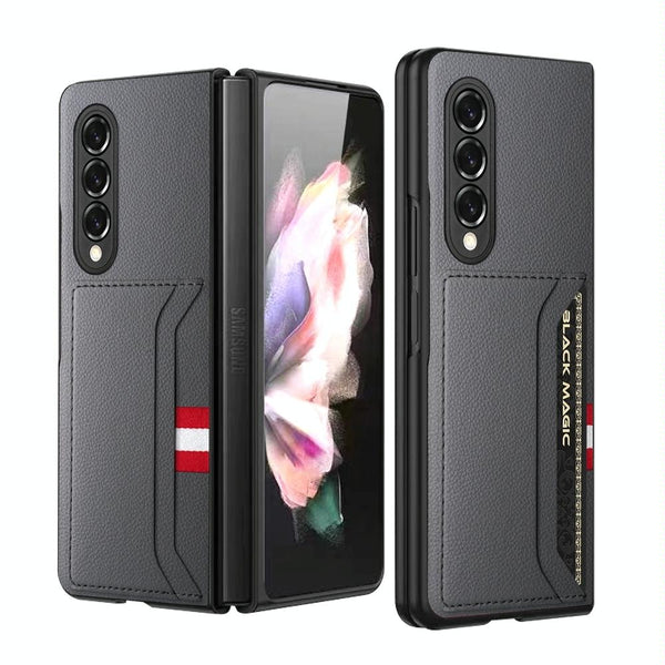 For Samsung Galaxy Z Fold4 5G Litchi Texture Microfiber Case Red Cases Covers & Skins