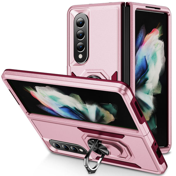 Shockproof Case With Holder Pc Tpu For Samsung Galaxy Z Fold4 5G Red Rose Cases Covers & Skins