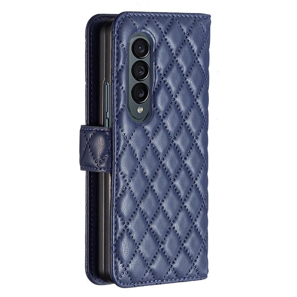 For Samsung Galaxy Z Fold4 5G Diamond Lattice Flip Wallet Case White Cases Covers & Skins