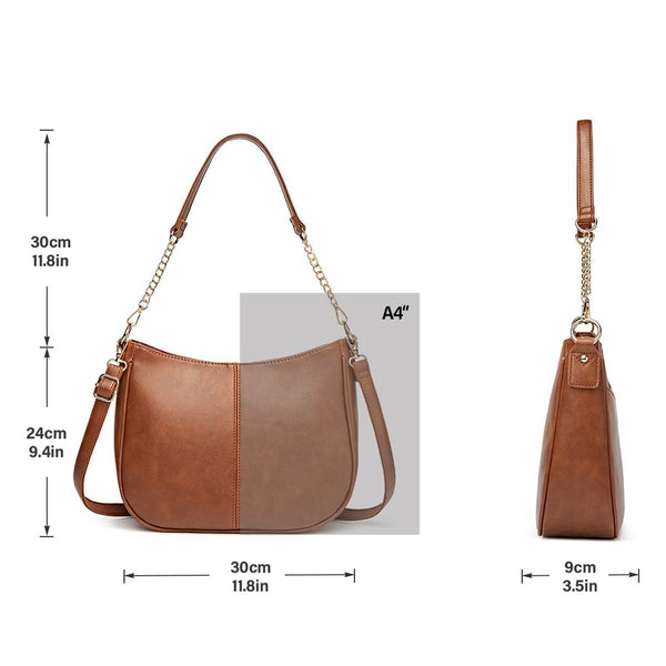 Leather Crossbody Bag Large Capacity Brown Women's Bags & Handbags