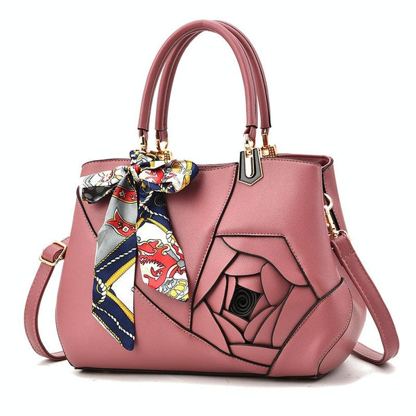Carved Ladies Handbag 3D Design Rubber Pink Women's Bags & Handbags