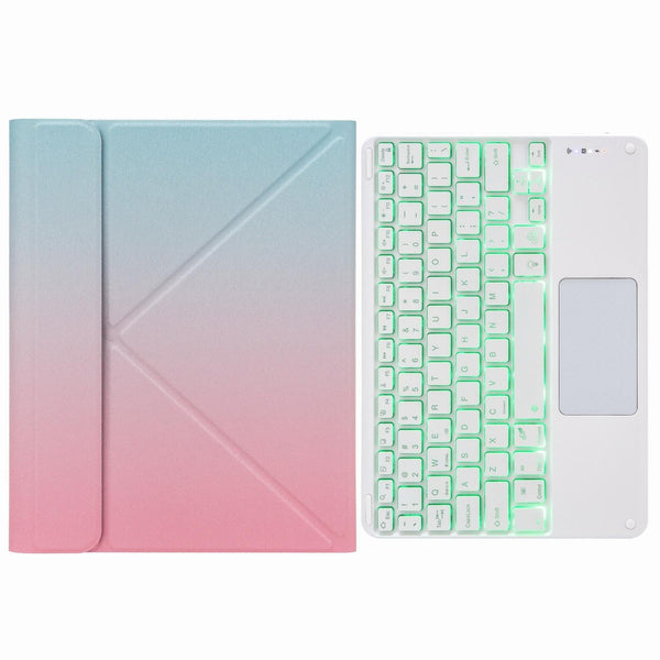 Bluetooth Keyboard Leather Case For Ipad 10.2 / Pro 10.5 Touch Backlight Three Fold Holder Pink Keyboards