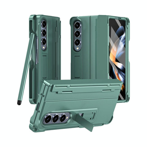 For Samsung Galaxy Z Fold4 5G Shockproof Diamond Case With Hinge And Pen Green Cases Covers & Skins