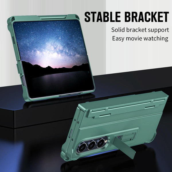 For Samsung Galaxy Z Fold4 5G Shockproof Diamond Case With Hinge And Pen Green Cases Covers & Skins