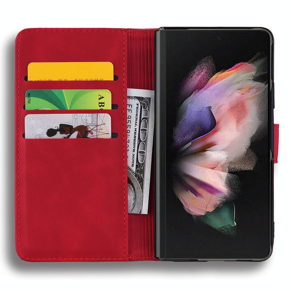 For Samsung Galaxy Z Fold4 5G Dual Mandala Leather Case Embossed Design Red Cases Covers & Skins