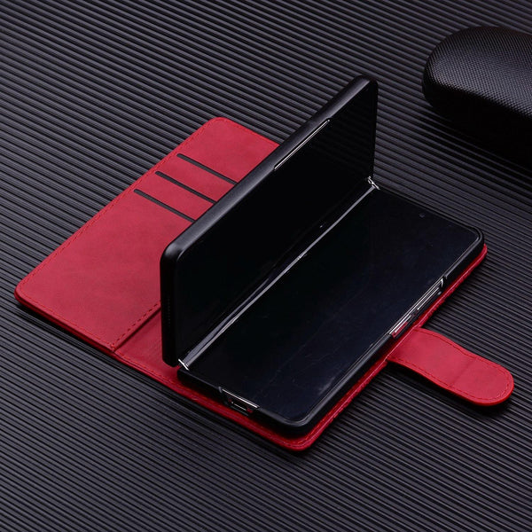 For Samsung Galaxy Z Fold4 5G Dual Mandala Leather Case Embossed Design Red Cases Covers & Skins