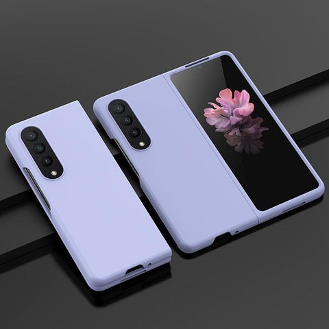 Smooth Skin Phone Case With Big Hole Fuel Injection For Samsung Galaxy Z Fold4 5G Purple Other Mobile Accessories