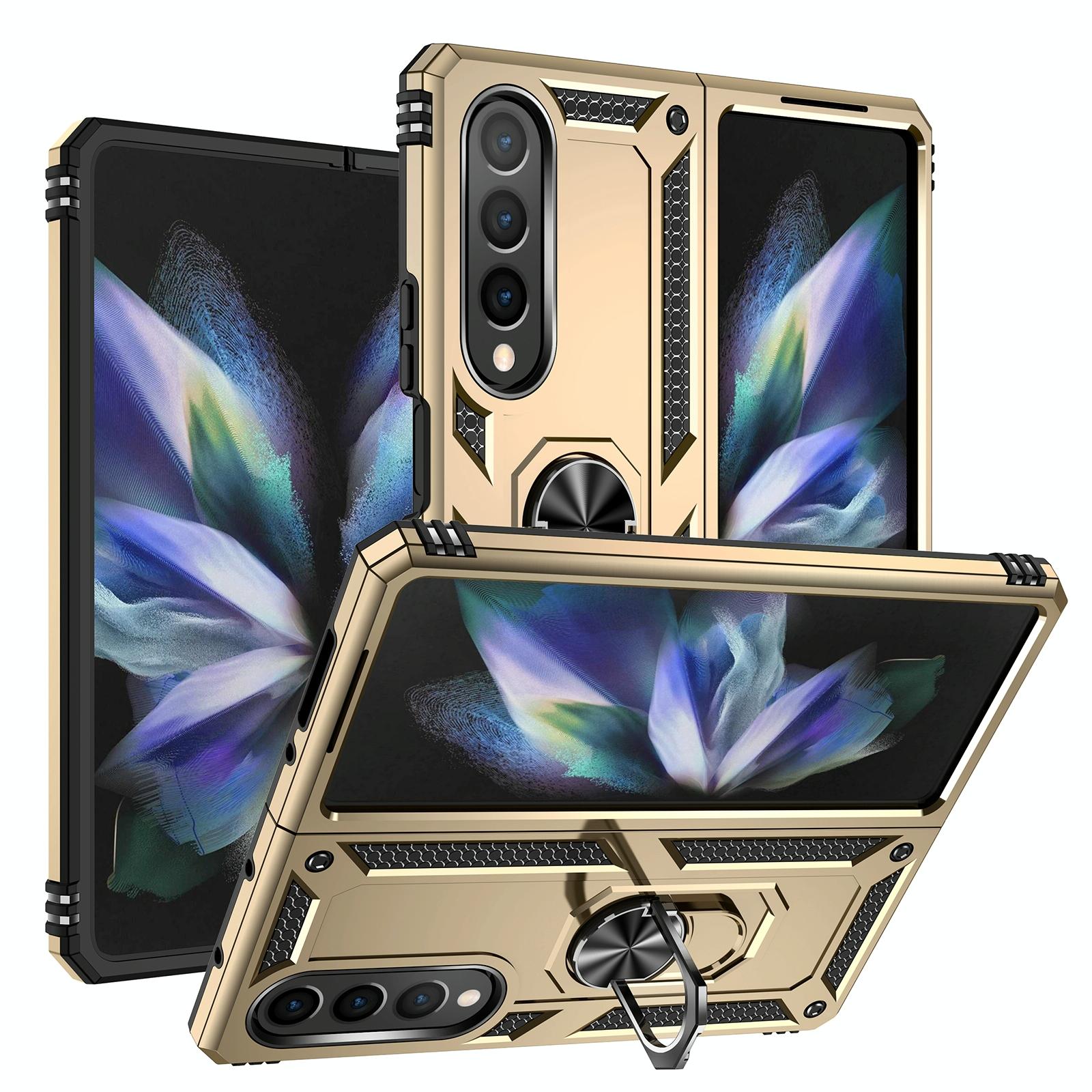 Tpu Pc Shockproof Phone Case For Samsung Galaxy Z Fold4 5G Gold Other Mobile Accessories