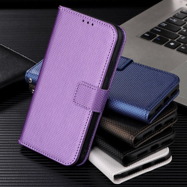 For Samsung Galaxy Z Fold4 5G Textured Leather Phone Case Purple Cases Covers & Skins