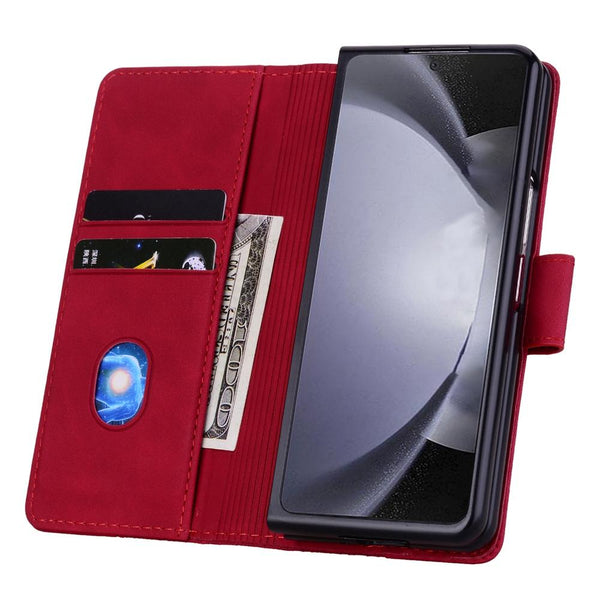 For Samsung Galaxy Z Fold4 5G Leather Phone Case With Diamond Buckle And Lanyard Black Cases Covers & Skins