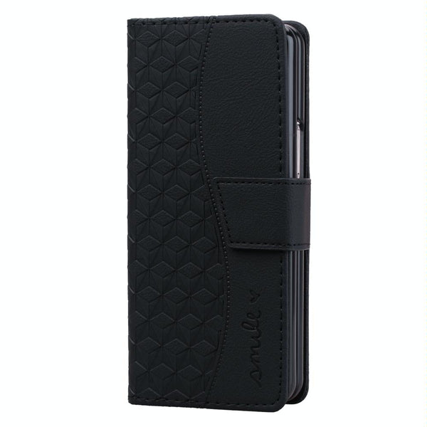 For Samsung Galaxy Z Fold4 5G Leather Phone Case With Diamond Buckle And Lanyard Black Cases Covers & Skins
