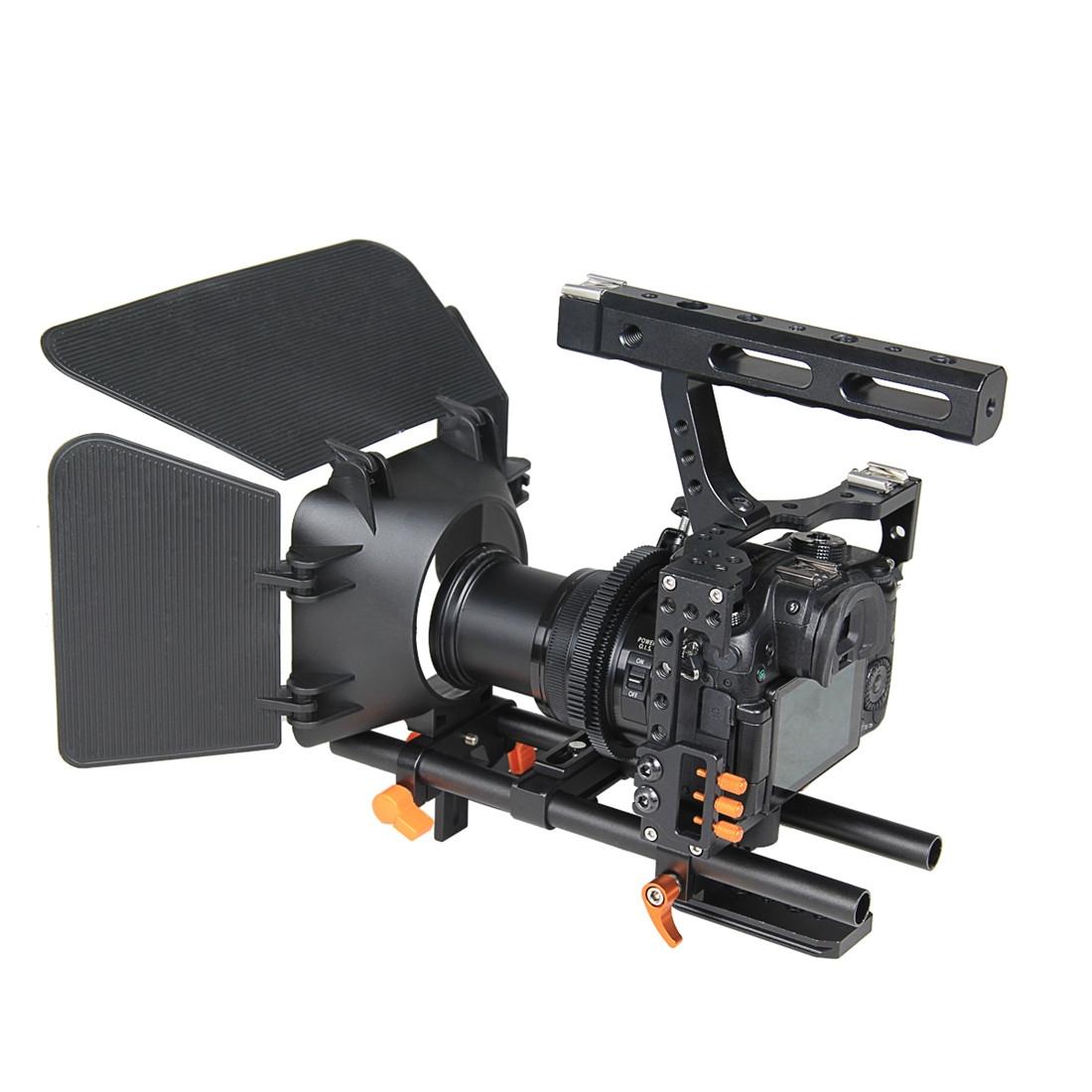 Sony A7 Cage Set With Stabilizer Follow Focus And Matte Box For Audio Video Use Stabilizers